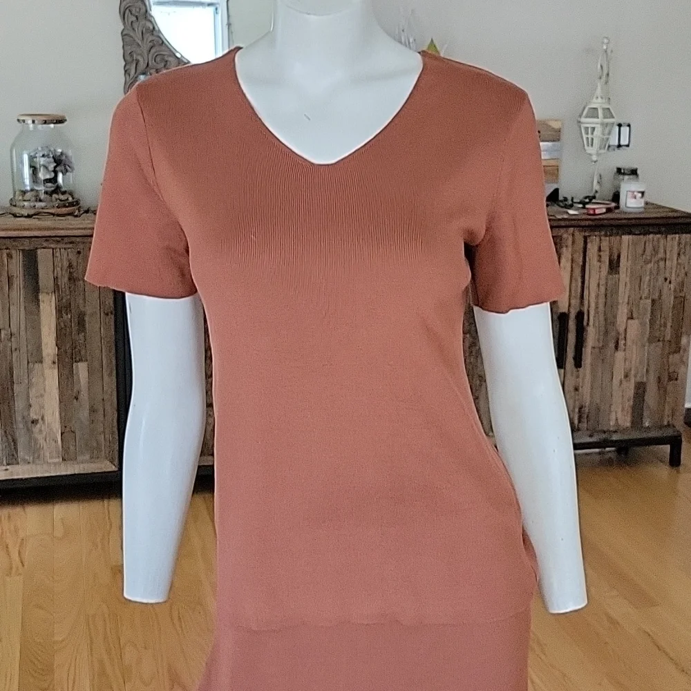 Peruvian Connection Copper Bolinas V-neck short sleeve top and matching … - Picture 4 of 16